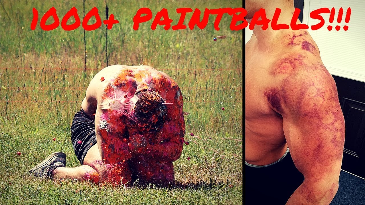 SHOT WITH 1000+ PAINTBALLS IN SLOW MOVEMENT|Body Builder VS …