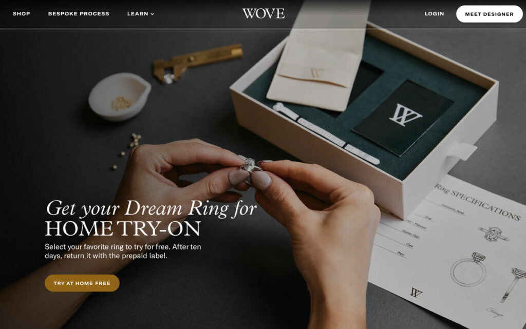 wove rings homepage